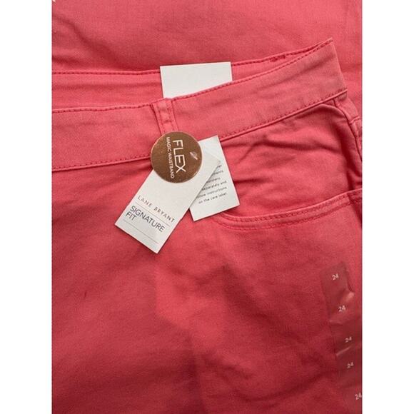 Lane Bryant Signature Fit Mid-Rise Boyfriend Capri Jeans in Pink – NWT – Size 24 - Picture 6 of 9